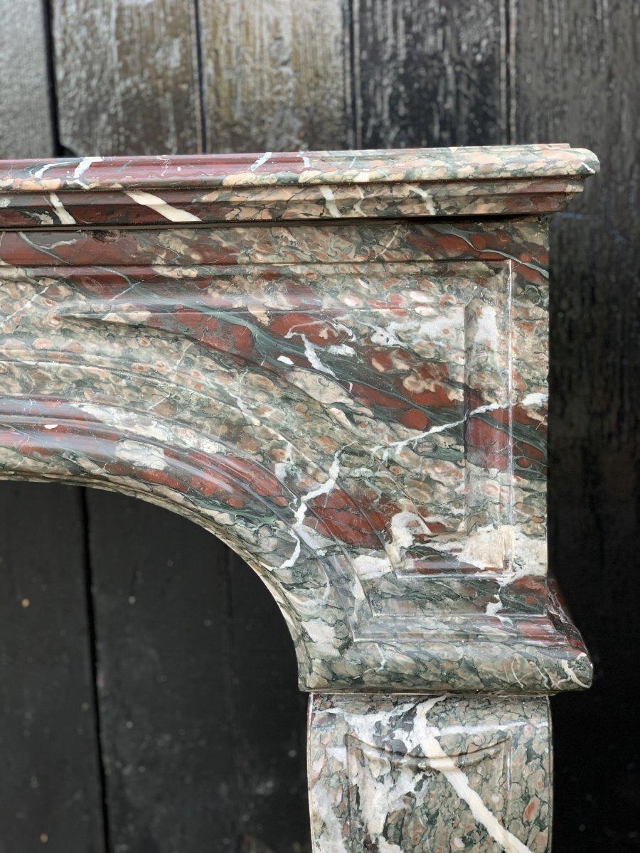 Regency Fireplace Marble Campan Grand Mélange Louis XIV Style For Sale