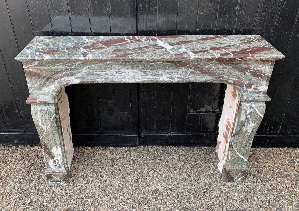 Fireplace Marble Campan Grand Mélange Louis XIV Style In Excellent Condition For Sale In Honnelles, WHT