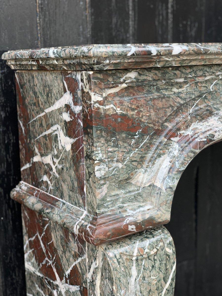 19th Century Fireplace Marble Campan Grand Mélange Louis XIV Style For Sale