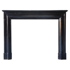  Antique Marble Fireplace  Noir De Mazy Marble  19th Century