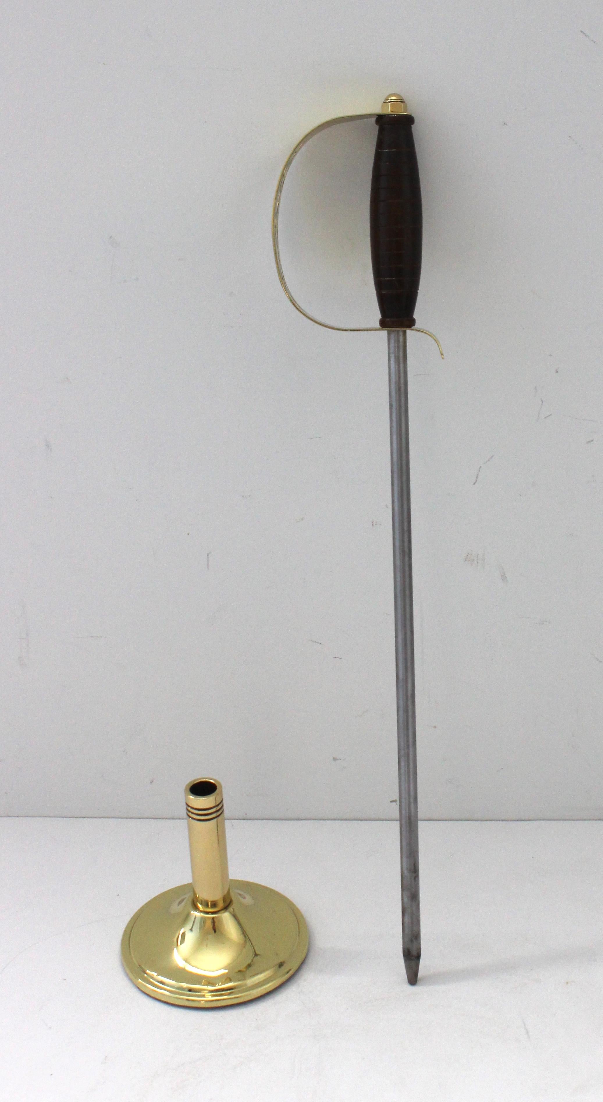 Brass Fireplace Poker Sword Form by Peerage of England For Sale
