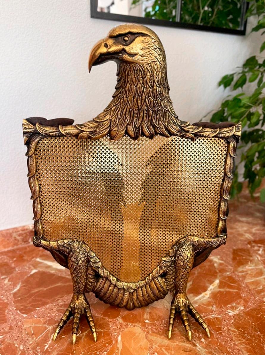 Fireplace  Screen Bronze or Brass Eagle-Sparks, Spain, Early 20th Century 10