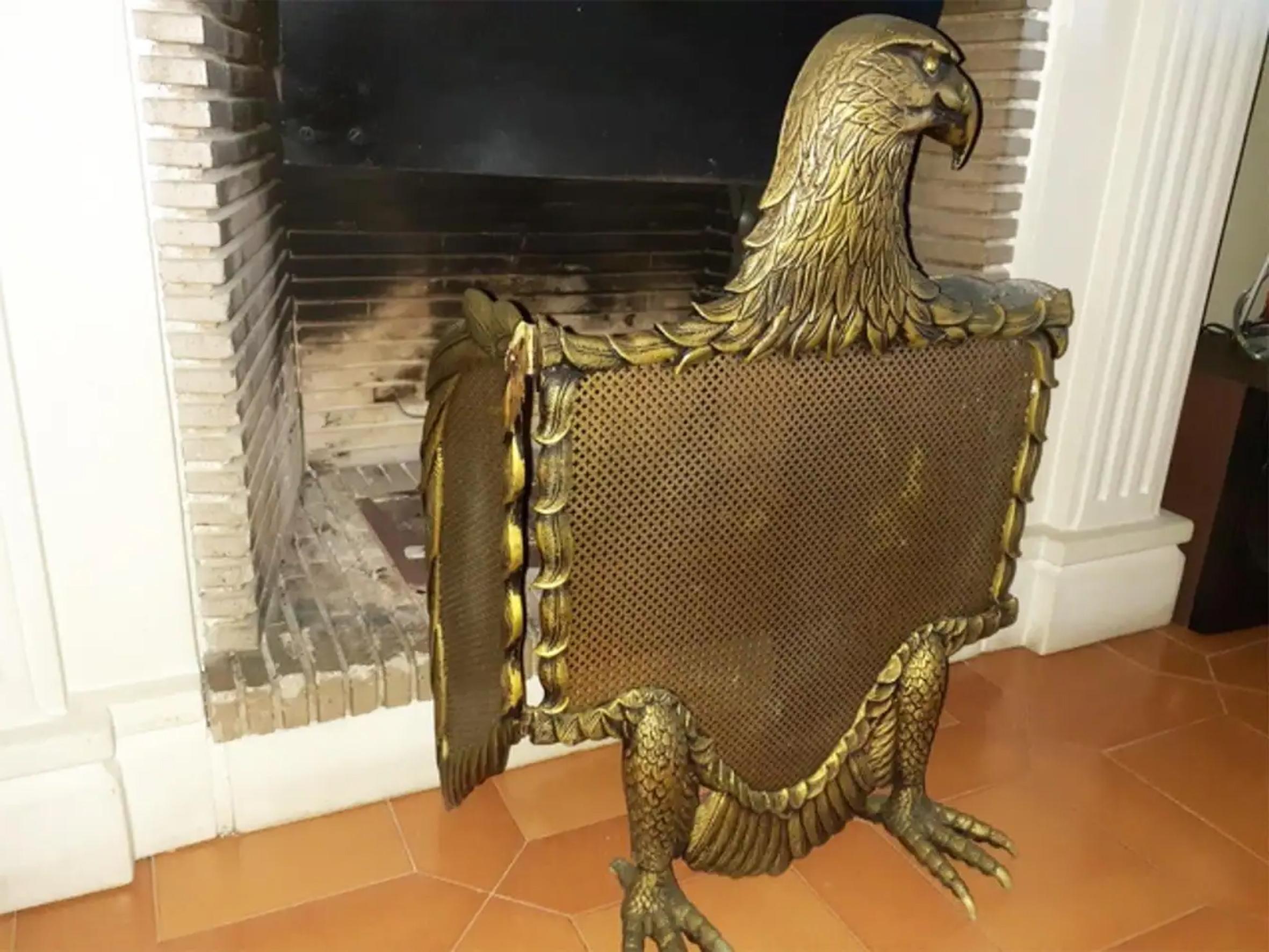 Fireplace  Screen Bronze or Brass Eagle-Sparks, Spain, Early 20th Century 7