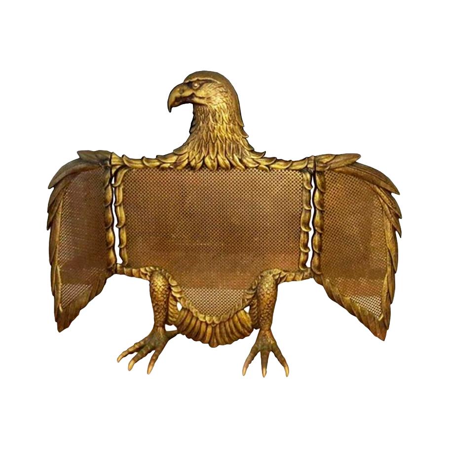 Hollywood Regency Fireplace  Screen Bronze or Brass Eagle-Sparks, Spain, Early 20th Century
