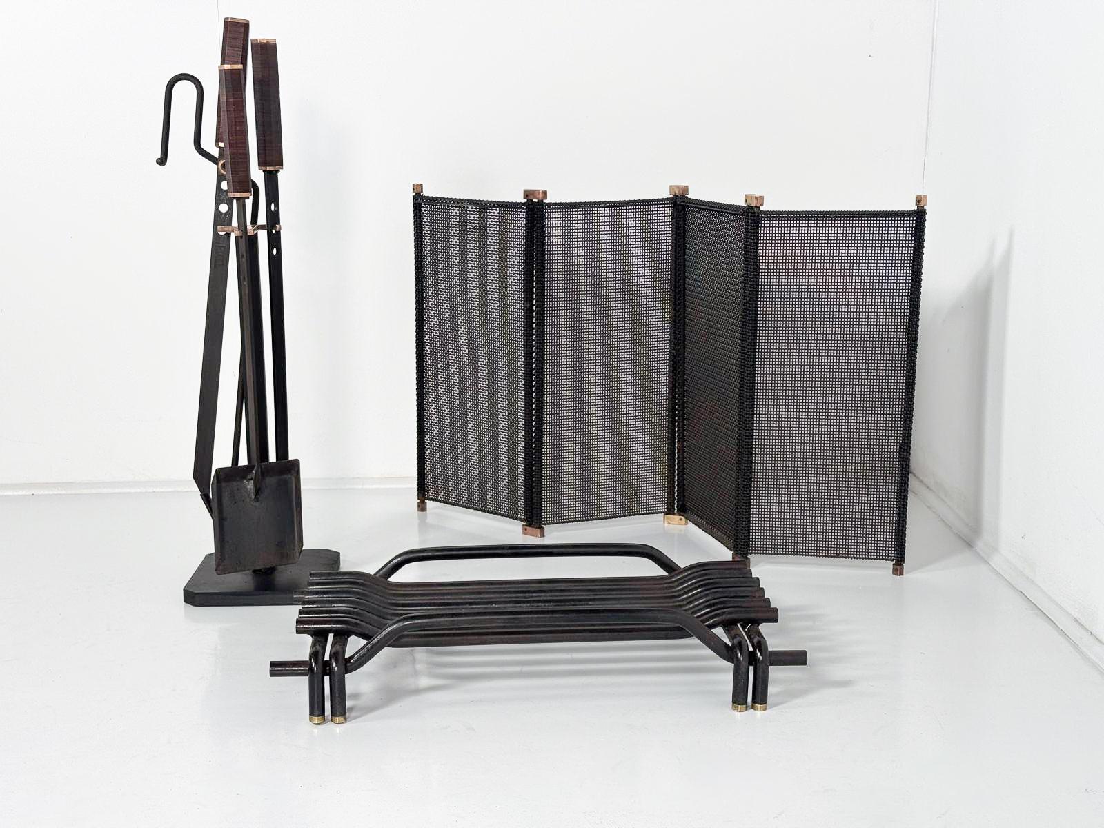 Métal Ensemble de cheminée par Afra et Tobia Scarpa, Italie en vente