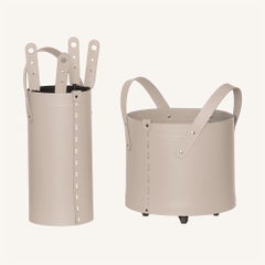 Modern Italian Regenerated Leather Fireplace Set TOCAD by Limac Design
