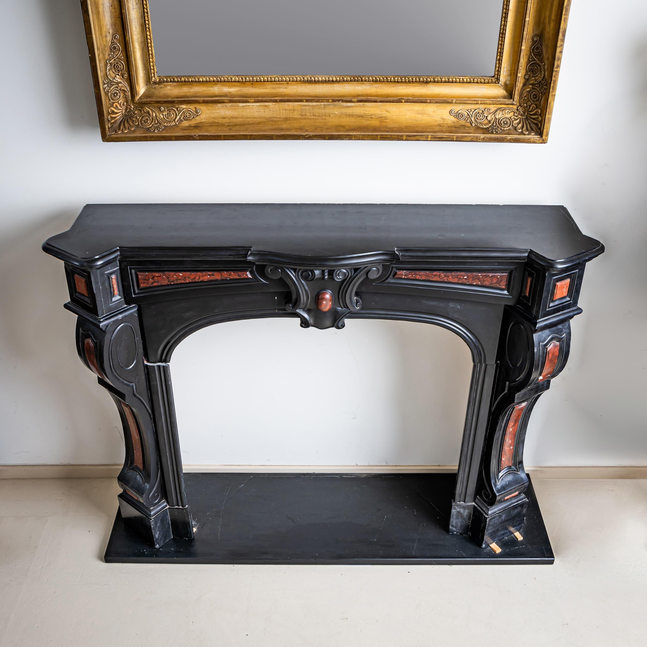 Fireplace Surround in Black Stone, France, 19th Century For Sale 2