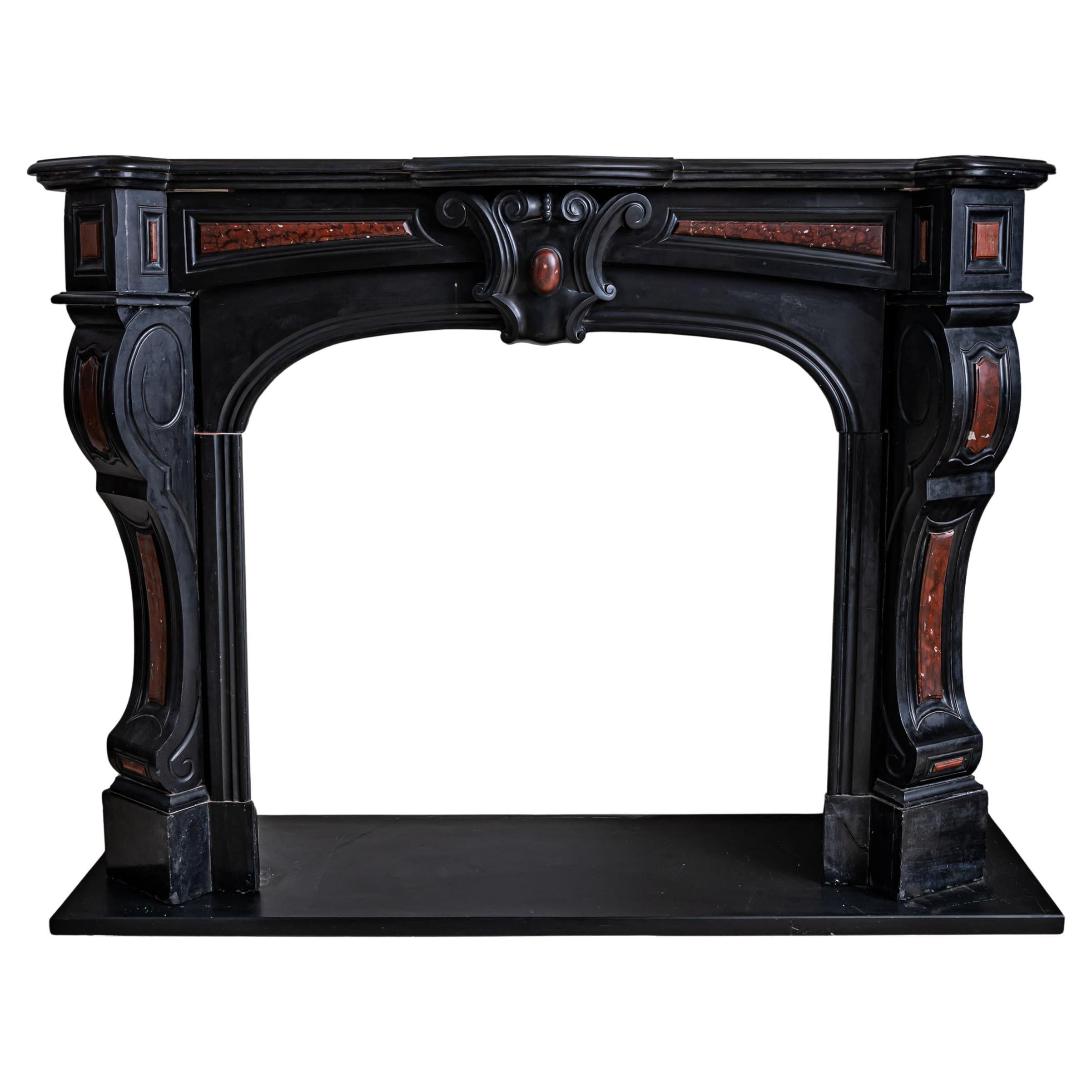 Fireplace Surround in Black Stone, France, 19th Century