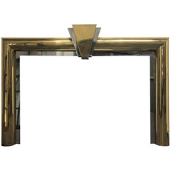 Retro Fireplace Surround in Brass and Steel Style of Danny Alessandro
