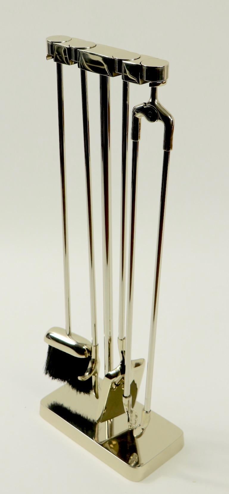 Fireplace Tool Set Mínima by Nancy Ruben for Virginia Metalcrafters In Excellent Condition In New York, NY