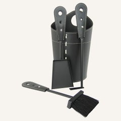 Fireplace Tool sets metal and leather AMBLY