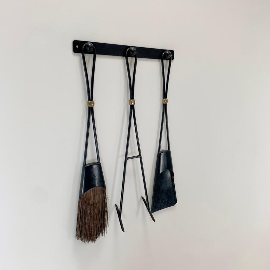 Mid-Century Modern Fireplace Tools by Jens Quistgaard for Dansk Design, circa 1960, Denmark For Sale