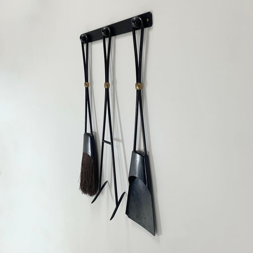 Danish Fireplace Tools by Jens Quistgaard for Dansk Design, circa 1960, Denmark For Sale