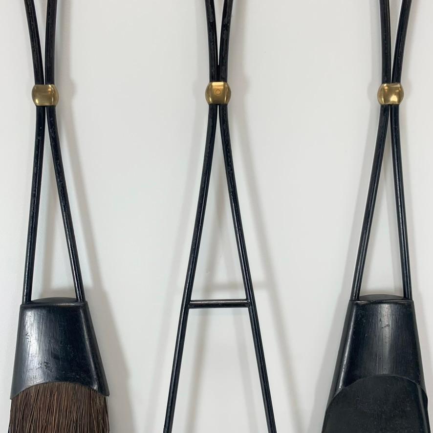 Fireplace Tools by Jens Quistgaard for Dansk Design, circa 1960, Denmark In Good Condition For Sale In Brussels, BE