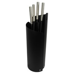 Ensemble moderne d'accessoires de cheminée en acier « ANERY » par Limac Design, fabriqué en Italie