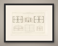 Fireproof Workers' Housing Design, Dutch Architecture Print, Leliman, 1865-1866