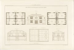 Fireproof Workers' Housing Design, Dutch Architecture Print, Leliman, 1865-1866