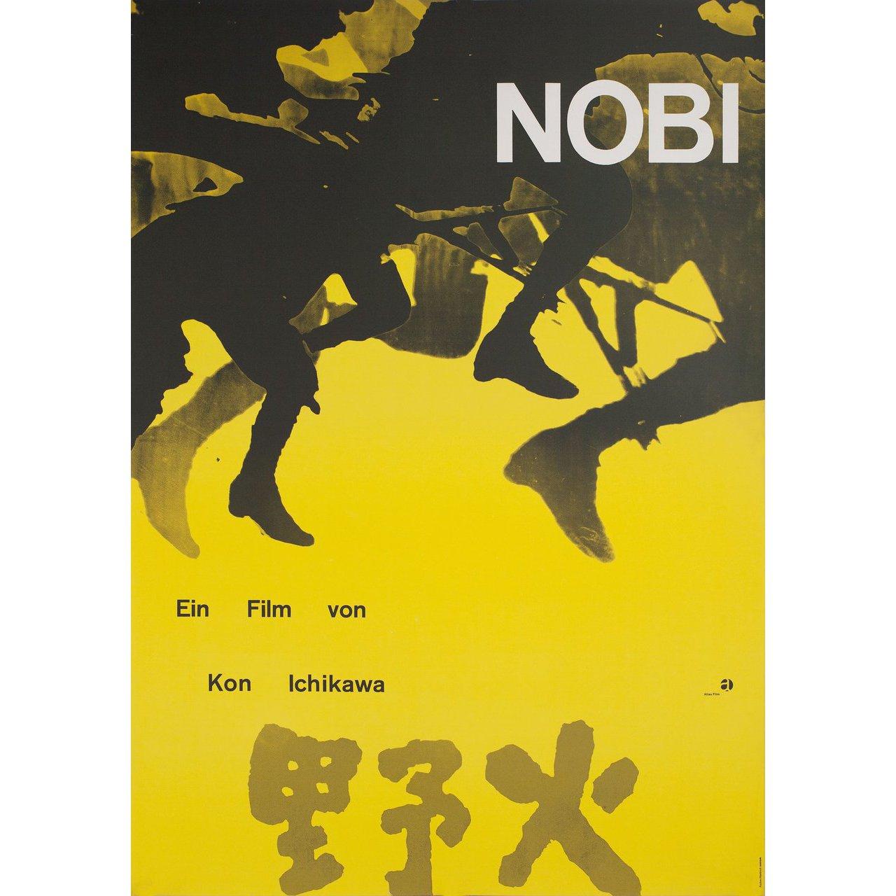 Original 1961 German A1 poster by Dorothea Fischer-Nosbisch for the film Fires on the Plain (Nobi) directed by Kon Ichikawa with Eiji Funakoshi / Osamu Takizawa / Mickey Curtis / Mantaro Ushio. Fine condition, rolled. Please note: the size is stated