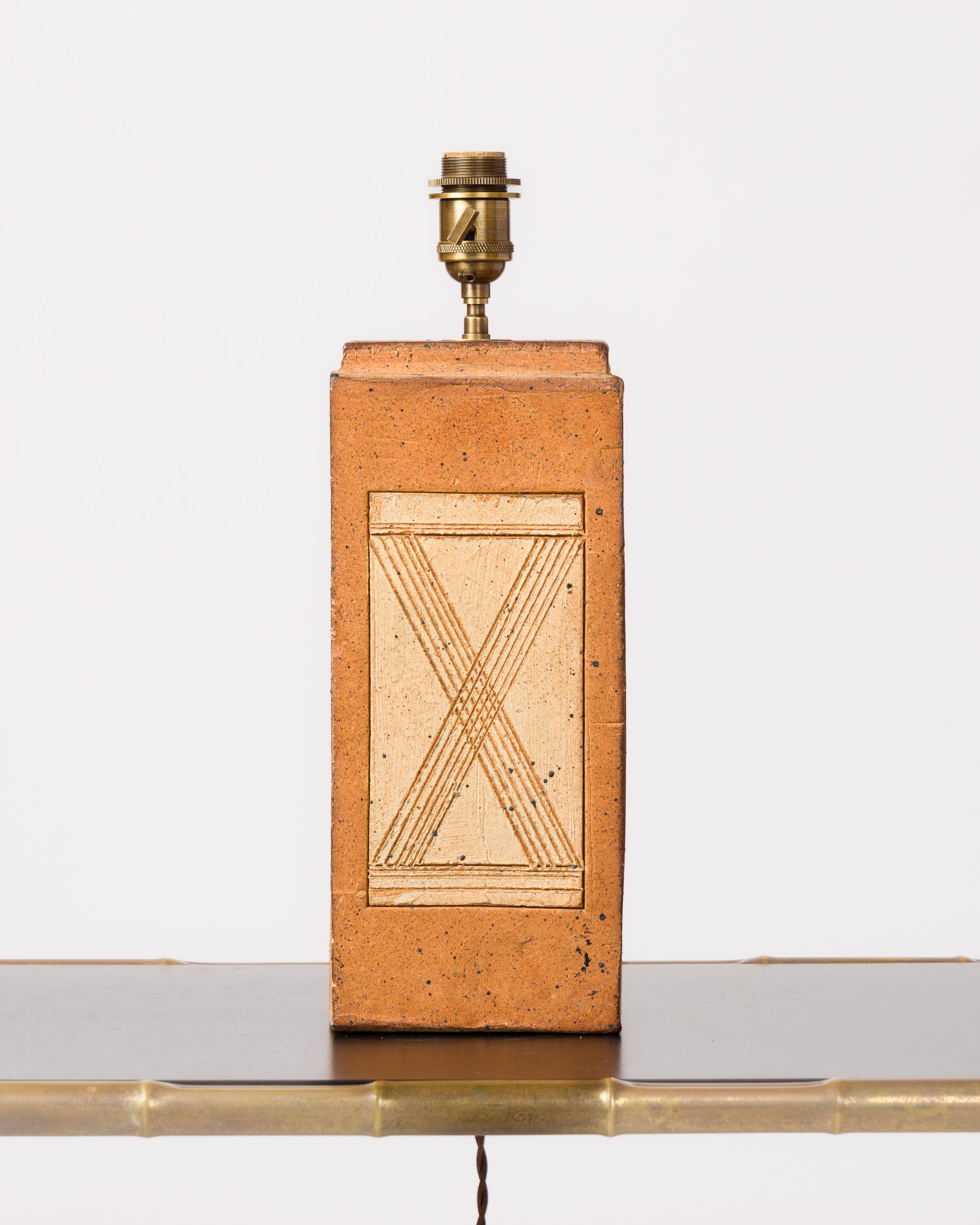 Late 20th Century Firesand Decorative Lamp att. to La Borne - France 1970's For Sale