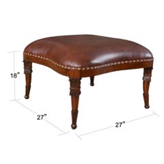 Fireside Chair Ottoman with Leather