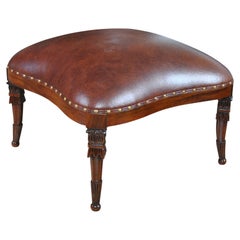 Fireside Chair Ottoman with Leather