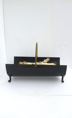 Firewood Log Holder with Brass Handle
