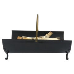 Firewood Log Holder with Brass Handle