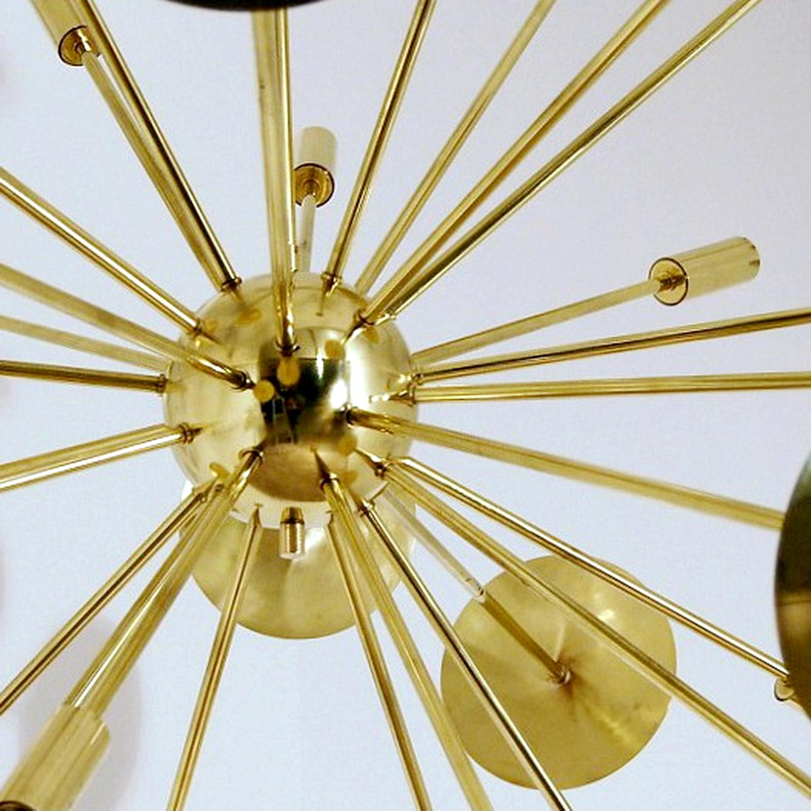 Fireworks Brass Italian Chandelier Sputnik 16 Lights For Sale 1