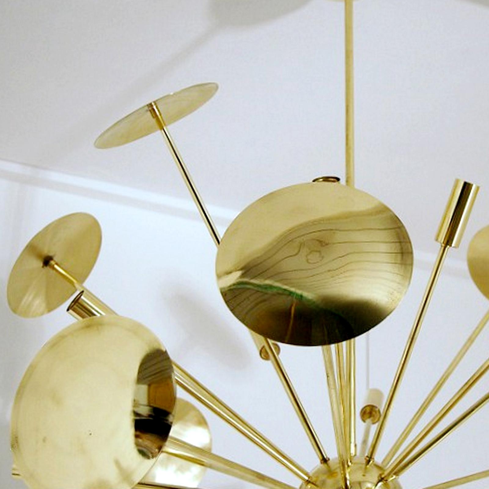 Fireworks Brass Italian Chandelier Sputnik 16 Lights For Sale 2