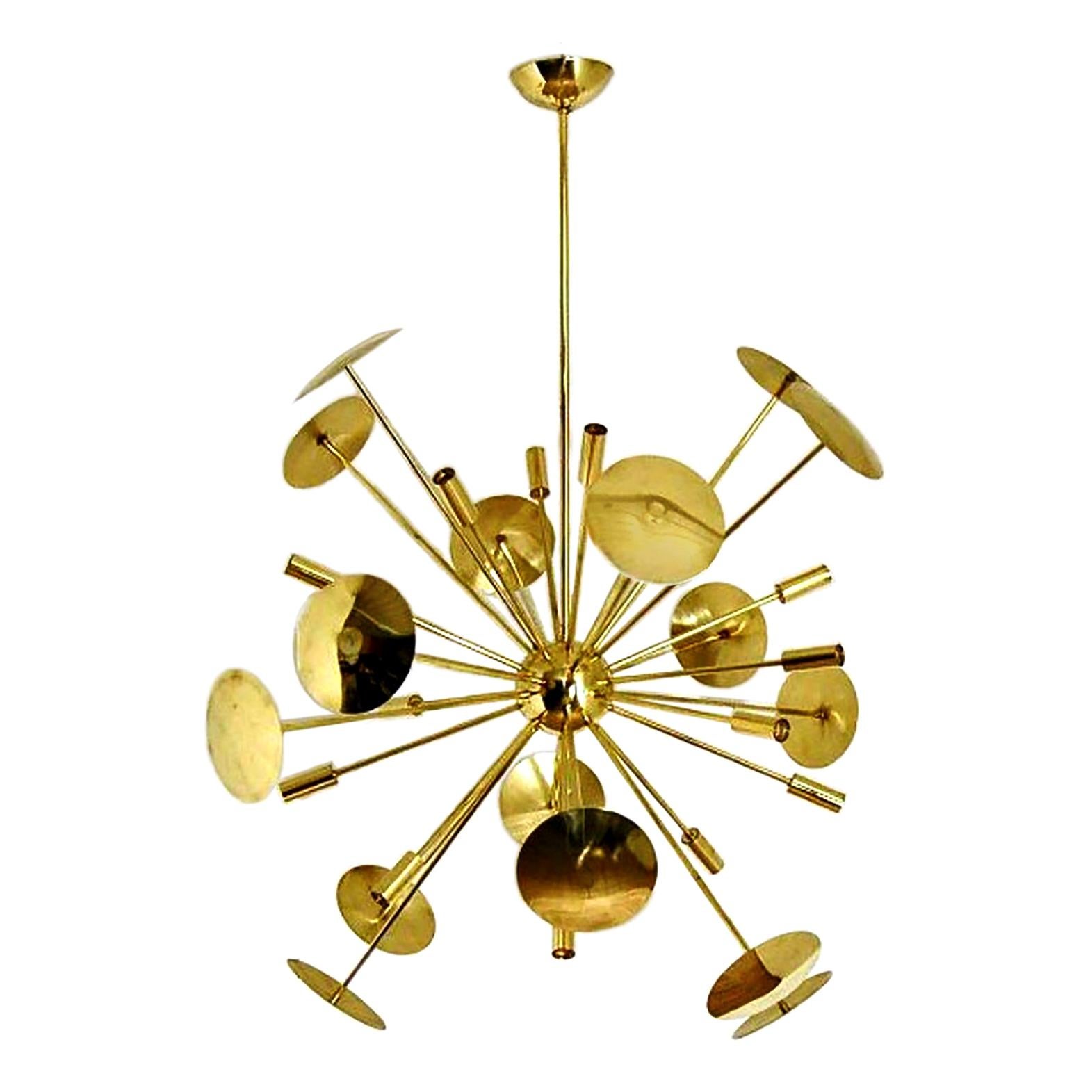 Fireworks Brass Italian Chandelier Sputnik 16 Lights For Sale