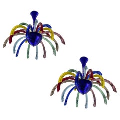 Fireworks Modern Multicolor Murano Glass Chandelier