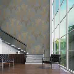 Fireworks Wallpaper Gold on Pewter background: Le Grand Feu