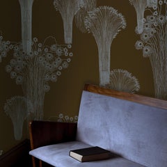 Fireworks Wallpaper Silver on Brown background: Le Grand Feu