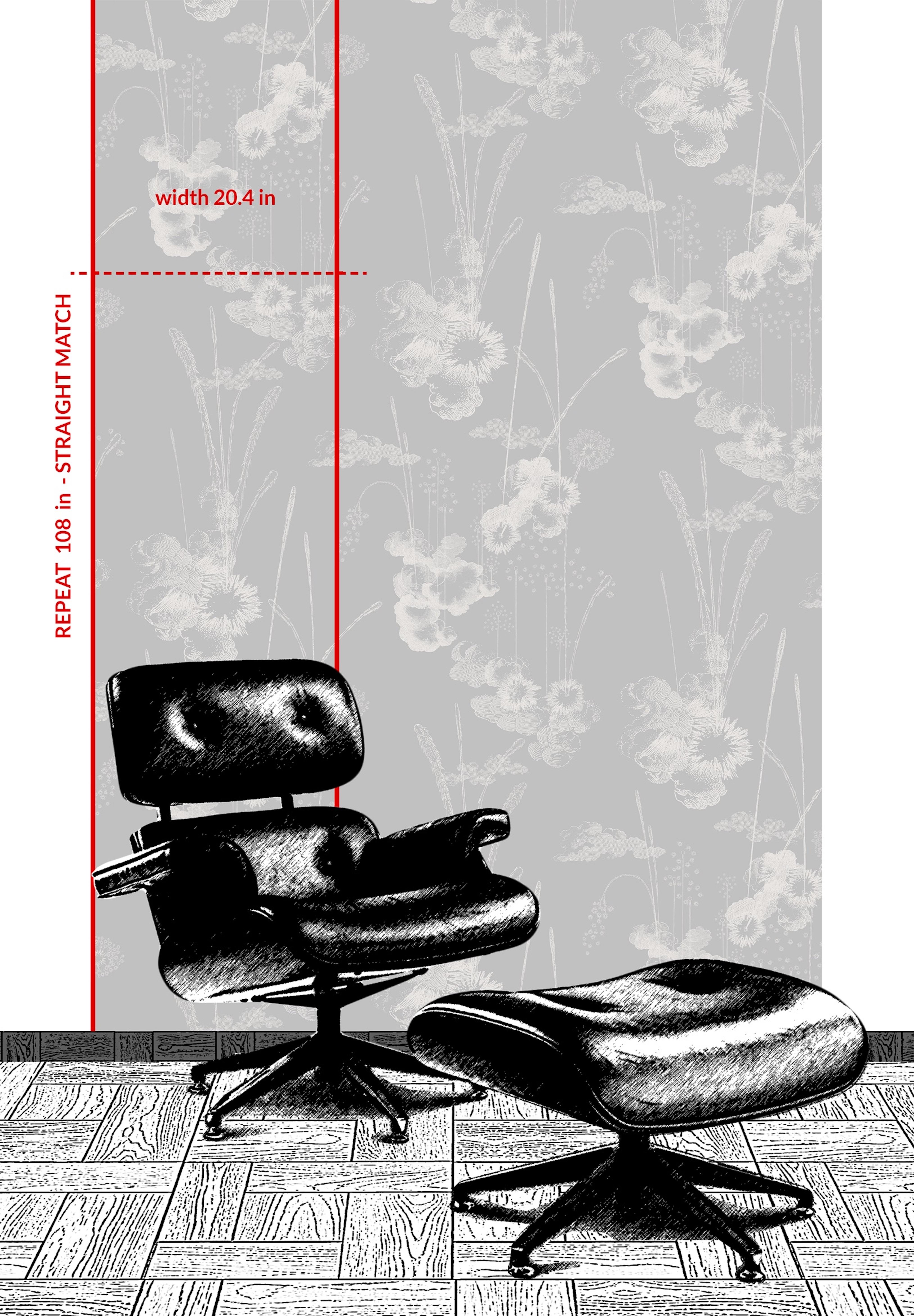 Bohemian Fireworks Wallpaper White on Grey background: Grand Final For Sale