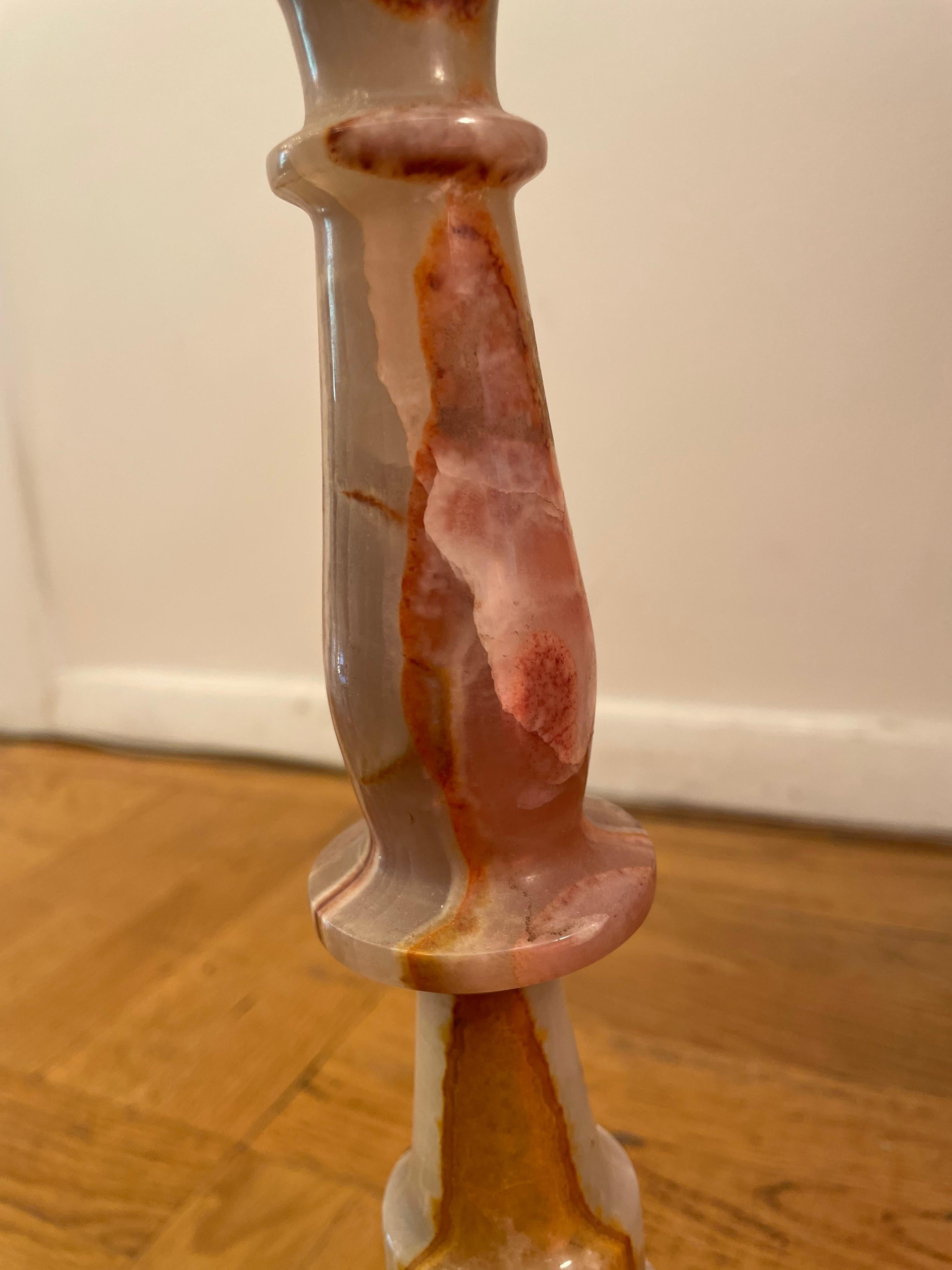 Swedish Firey Red Onyx Lamp For Sale