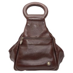 Firina Brown Leather Convertible Handbag Backpack