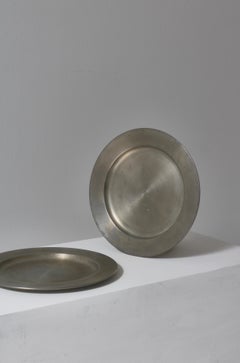 Firma Svenskt Tenn Set of Six Pewter Charger Plates, Sweden, 1968