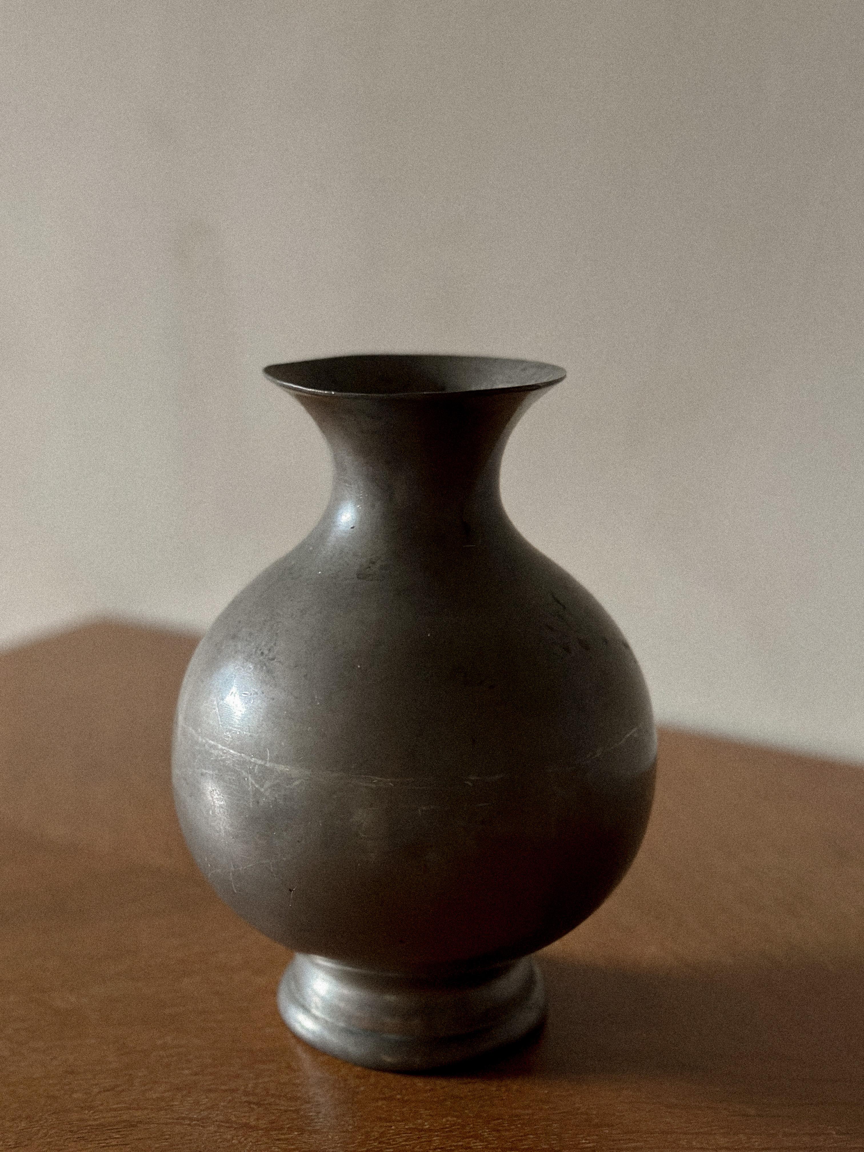 Mid-20th Century Firma Svenskt Tenn (Sweden, 1924), A Pewter Vase, Stockholm 1934  For Sale