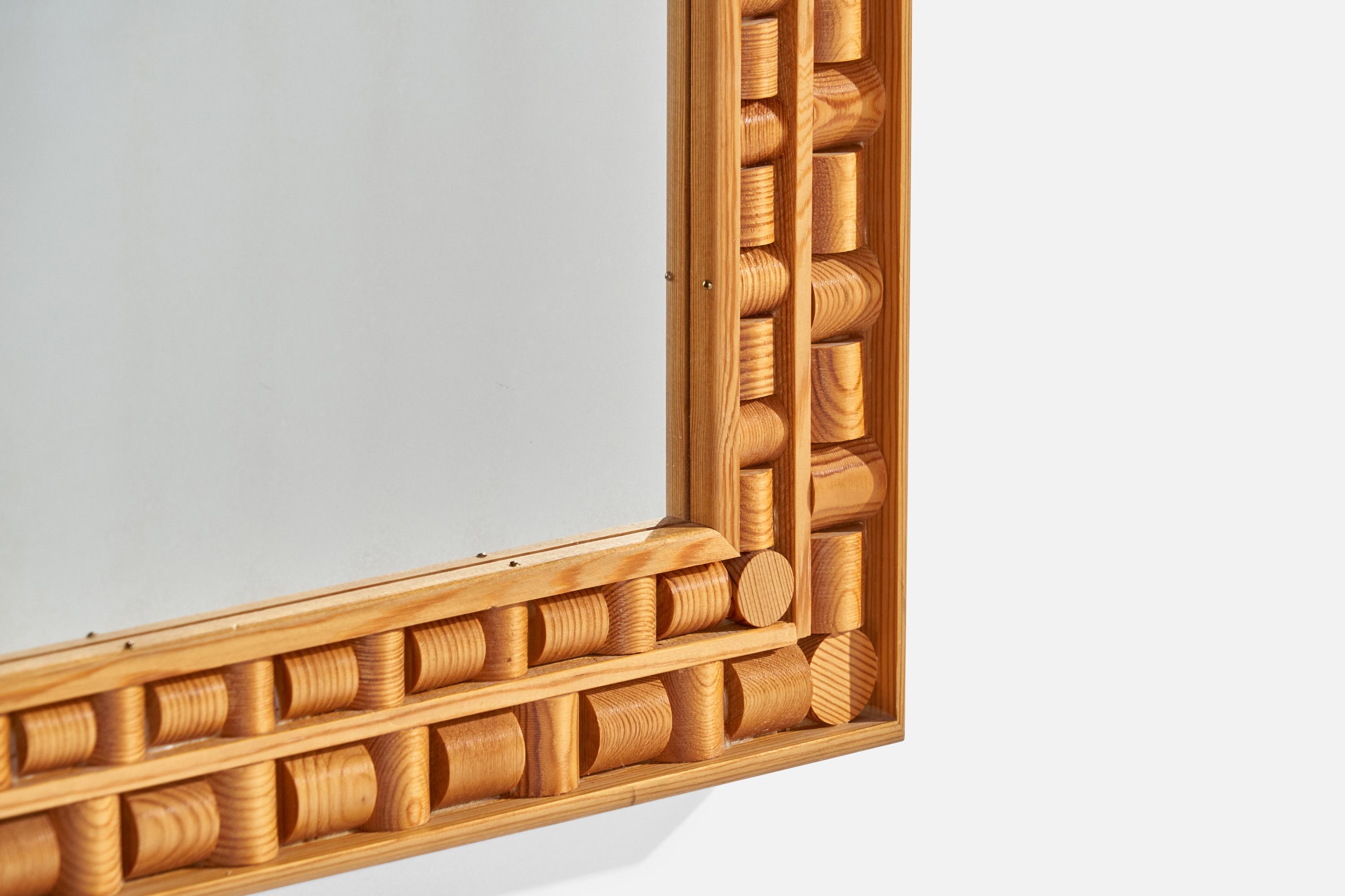 Firma Träslöjd, miroir mural, pin, Suède, 1970 en vente 1