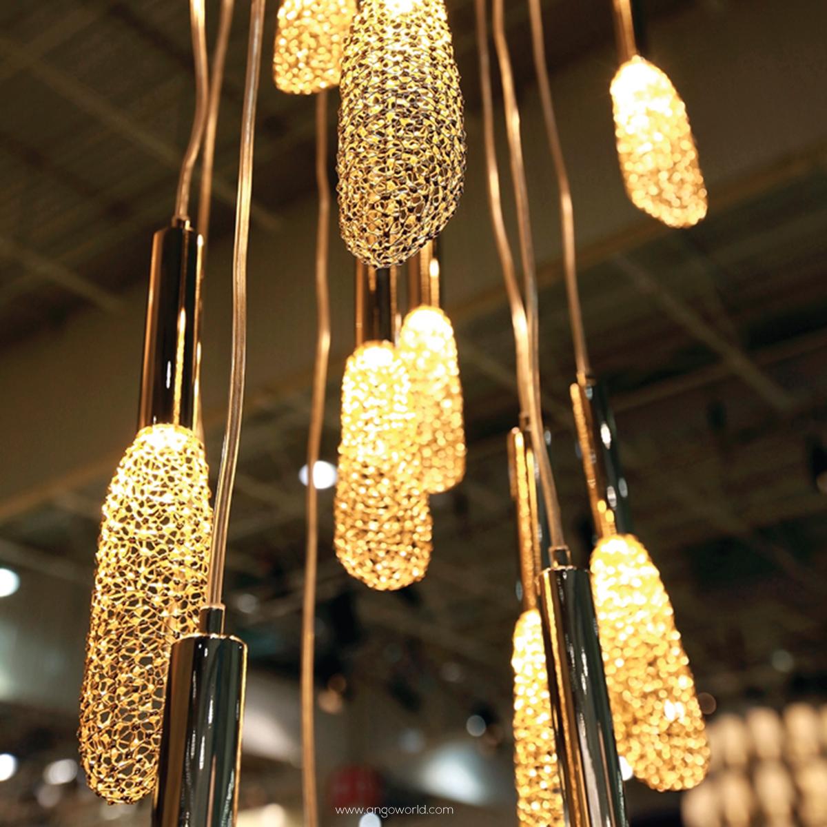 Plated Firmament-1 'Gold' by Ango, Handcrafted Chandelier for 21st Century For Sale