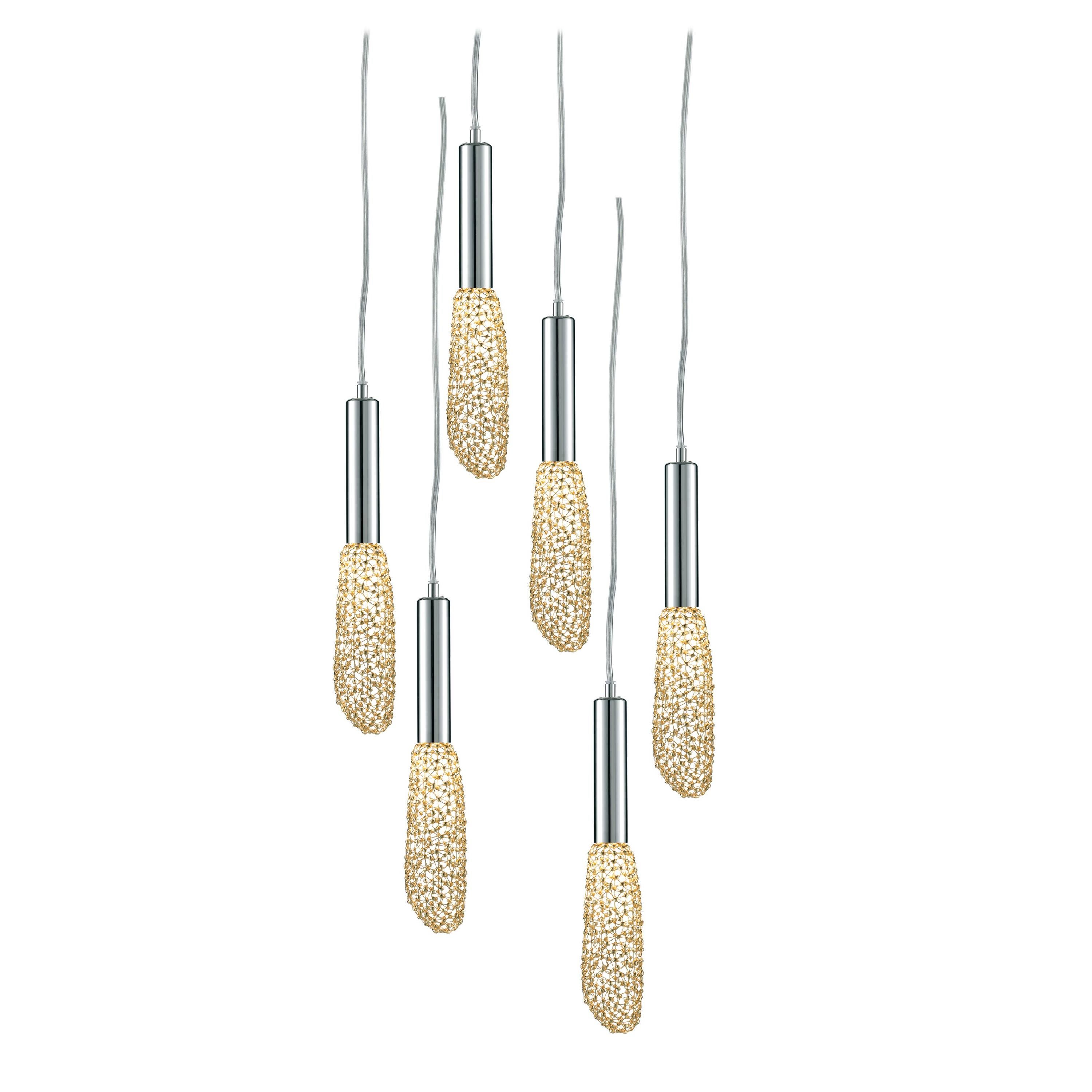 Firmament-1 'Gold' by Ango, Handcrafted Chandelier for 21st Century For Sale