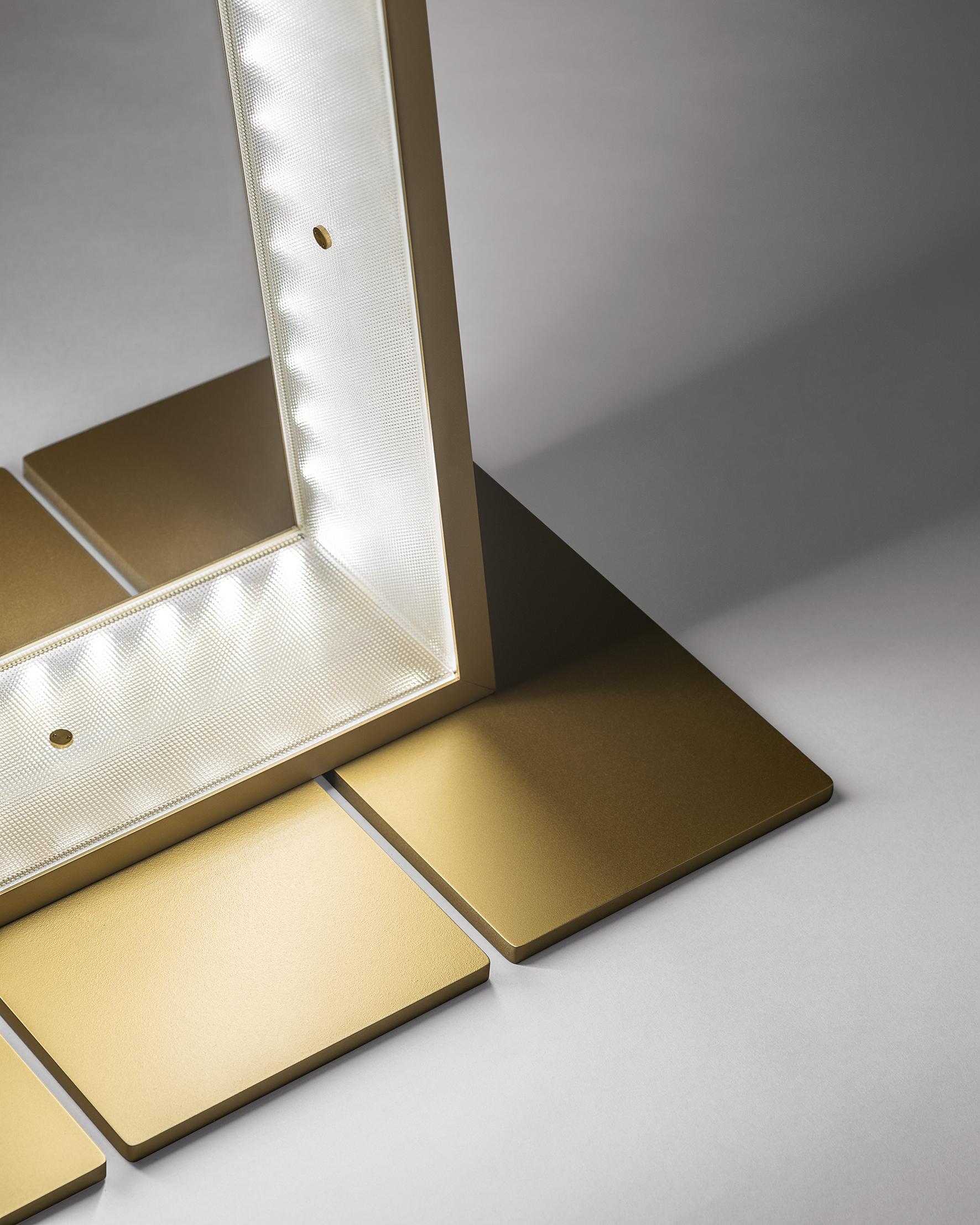 Modern Firmamento Milano Anodized Gold Xlight Floor Lamp by Michele Reginaldi For Sale