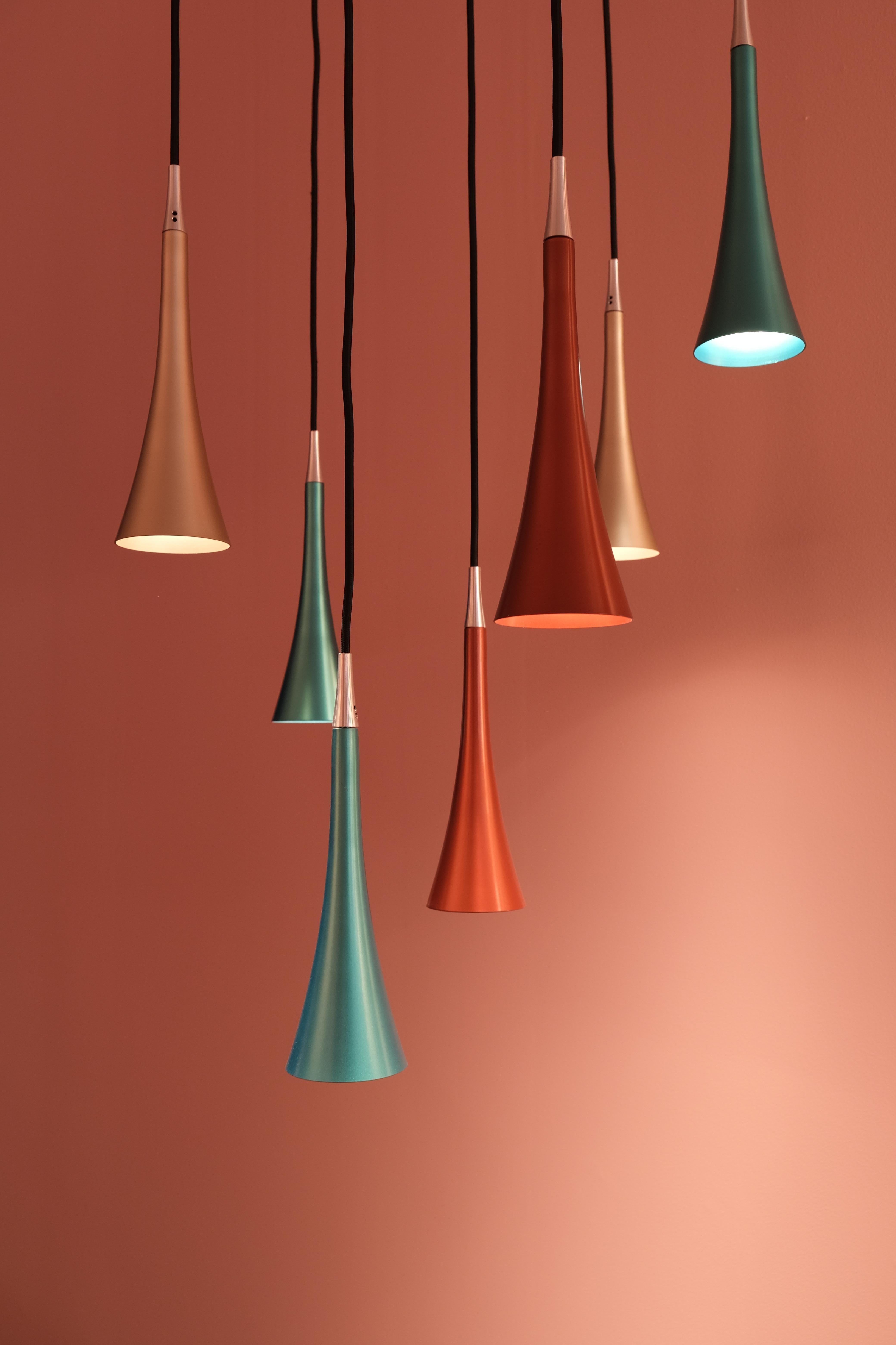 Italiano Tromba da soffitto Firmamento Milano di Carlo Guglielmi in alluminio anodizzato in vendita