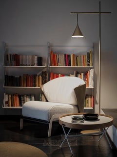 Firmamento Milano Cono Lecture Floor Lamp in Gold by Carlo Guglielmi