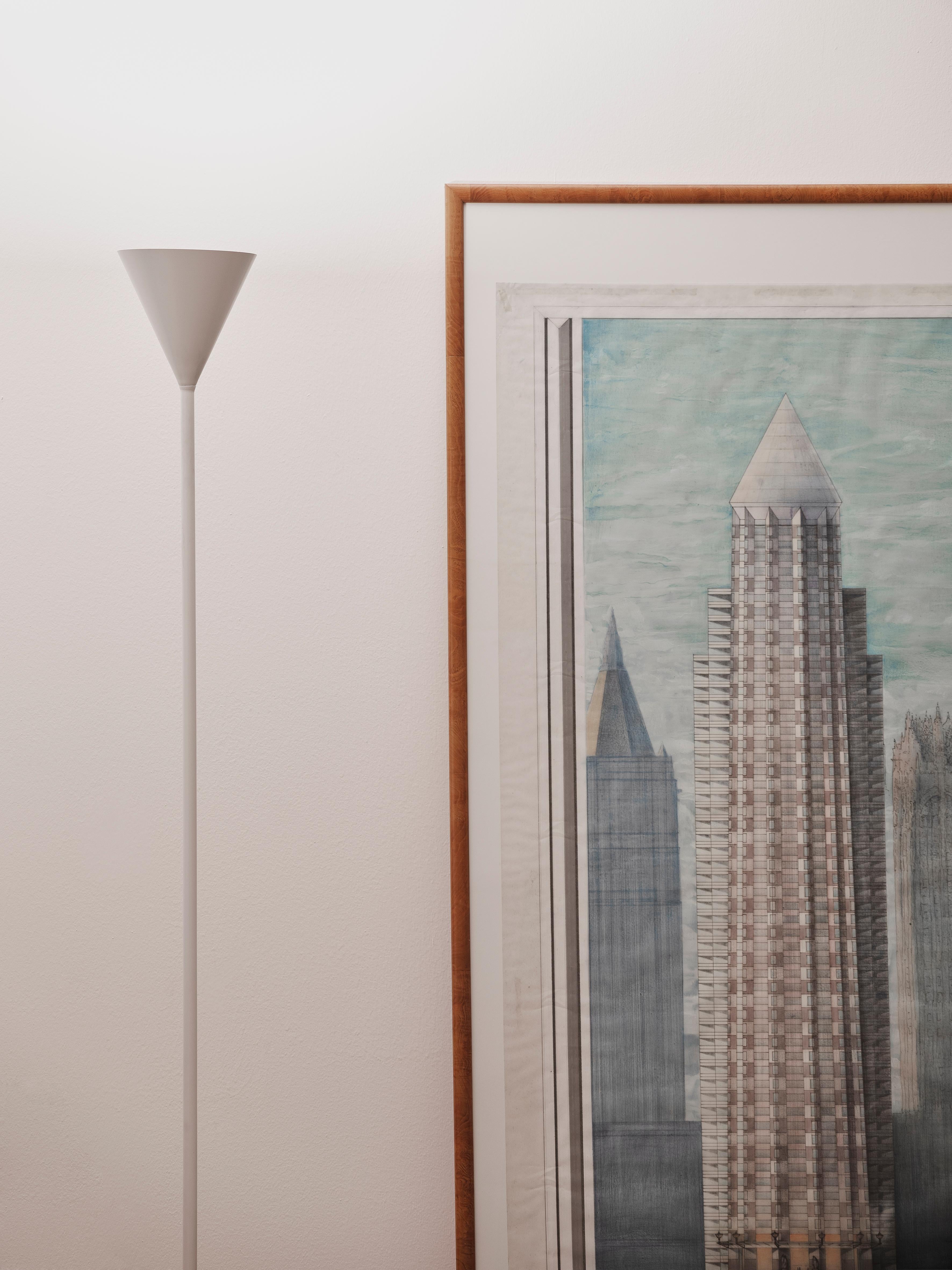 Modern Firmamento Milano Small Cono LED Floor Lamp in White by Carlo Guglielmi For Sale
