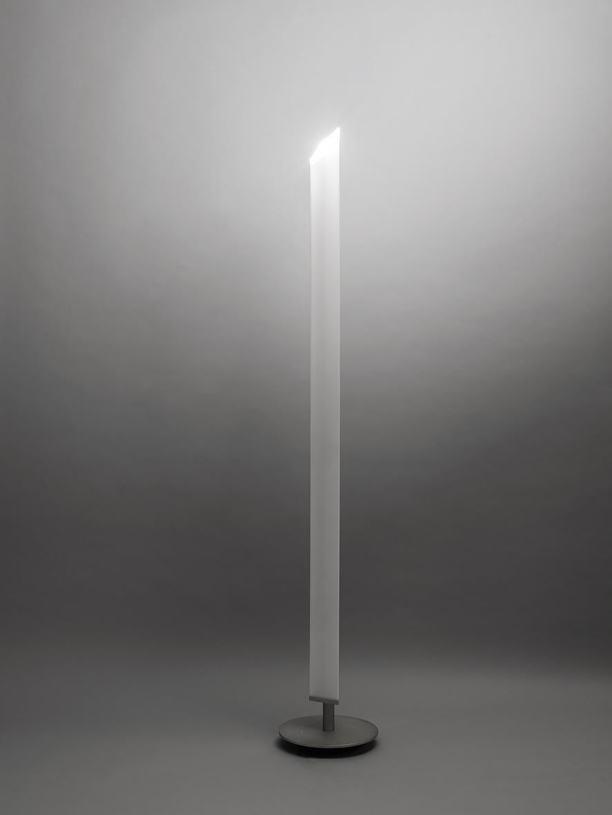 Steel Firmamento Milano White Presbitero Floor Lamp by Pierluigi Cerri For Sale