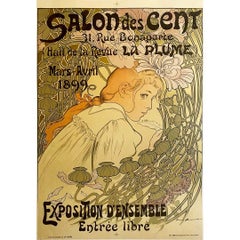 1899 Original Art Nouveau poster by Firmin Bouisset for the Salon des cent