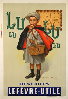 Poster originale “Lulu Biscuit” per “Lefèvre Utile” di Firmin Bouissset