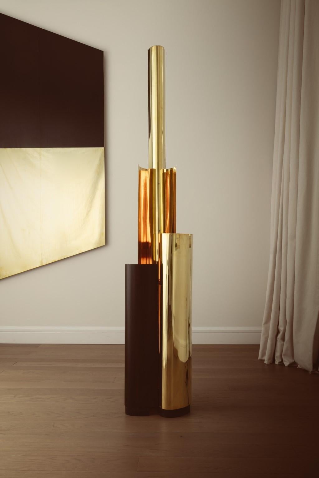 Firo sculptural Lamp by Atra Design
Dimensions: H 150 cm
Materials: brass, steel

Atra Design
We are Atra, a furniture brand produced by Atra form a mexico city–based high end production facility that also houses our founder Alexander Díaz