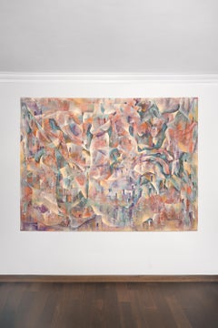 Creation, Oil and acrylic on canvas, Iranian Contemporary Painting